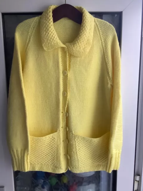 Vintage Nanny Handknitted Yellow Cardigan