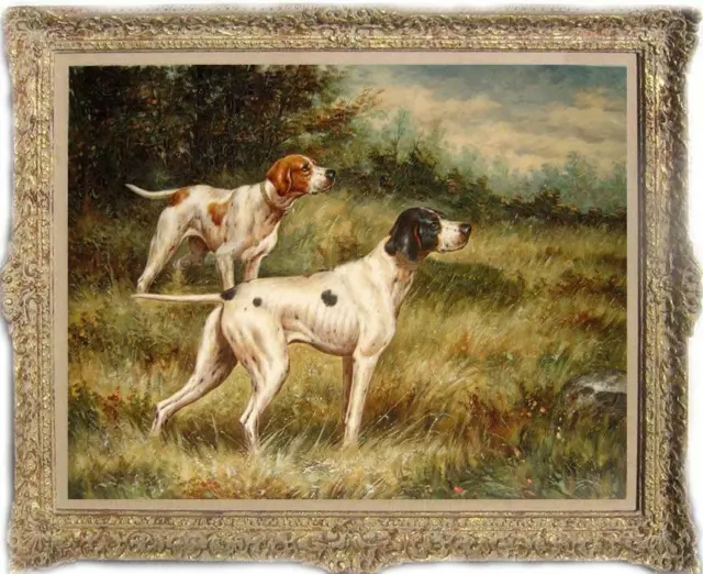Old Master-Art Antique Oil Painting animal Portrait dog on canvas 30"x40"