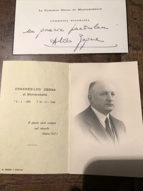 Biella biellese Trivero luttino Ermenegildo e autografo Mario Zegna