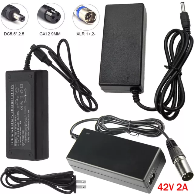 Charger Power Adapter for 36V Electric Bike E-bike Scooter Li-ion Battery 42V 2A