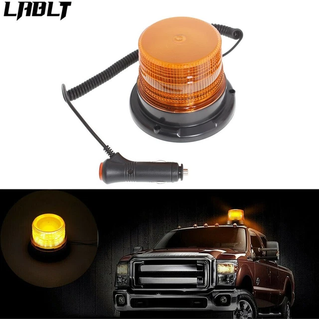 LED Emergency Flash Strobe and Rotating Beacon Warning Light 15W Amber