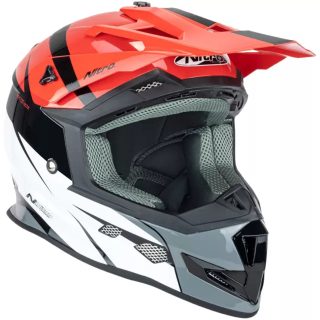 Nitro MX MX700 Recoil Red/Black/White Kids Motocross Off Road Riding Helmet