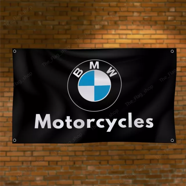 Drapeau de motos BMW 3x5 pieds, bannière de sport automobile, décoration...