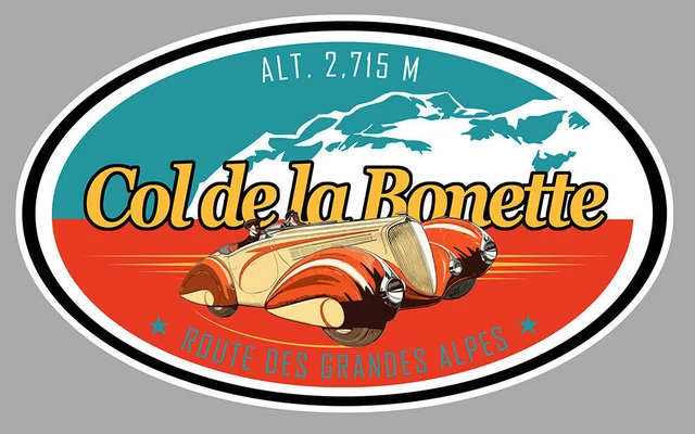 COL DE LA BONETTE ROUTE DES GRANDE ALPES 12cm STICKER CB031