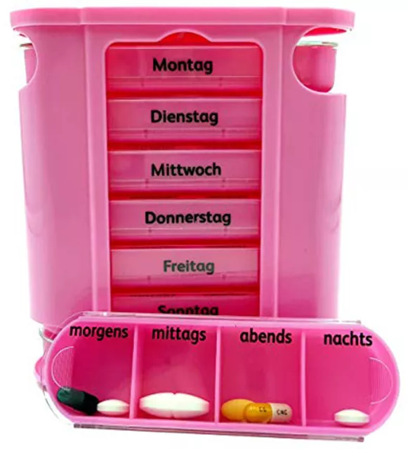 Tablettenbox 7 Tage Pillendose Pillenbox Medikamentenbox Medikamentendosierer p.