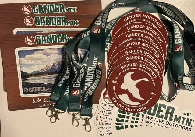 Lot of Gander Mountain Giveaway Swag Includes  Lanyards Stickers Magnetic frames