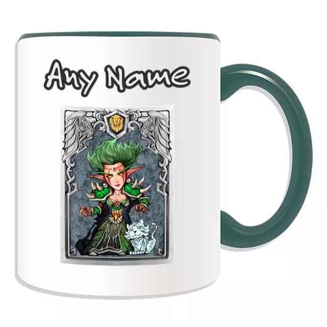 Personalised Gift Night Elf Druid Mug Money Box Cup World Warcraft WOW Alliance