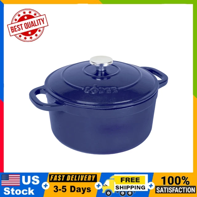 Cast Iron 5.5 Quart Enameled Dutch Oven, Indigo, FREE Shipping, NEW