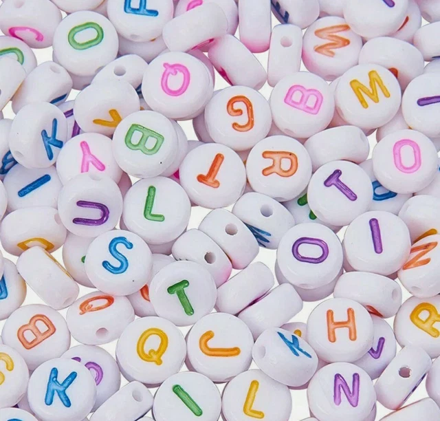 300pcs Alphabet Letter Mixed Beads Acrylic Bracelet Arts Craft Jewelry