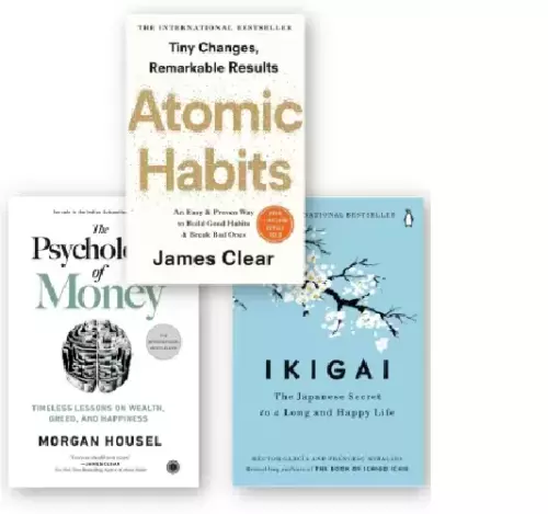 (Set Of 3 Books) Atomic Habits+ikigai+the Psychology Of Money Broché