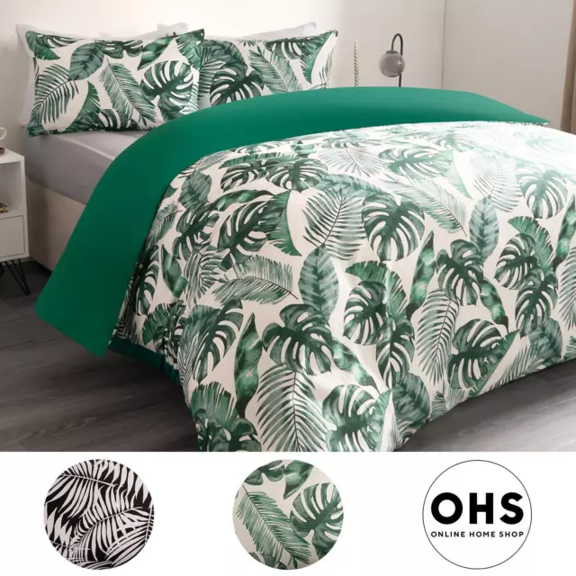 Tropical Duvet Cover Set Pillowcase Soft Leaf Bedding Quilt Single Double King