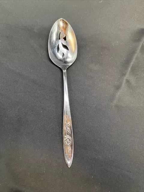 Oneida Community Stainless MY ROSE Slotted Serving Spoon *