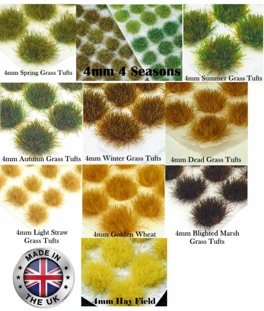 4mm Static Grass Tufts Self Adhesive- For Space Marines 40K Bases & Terrain