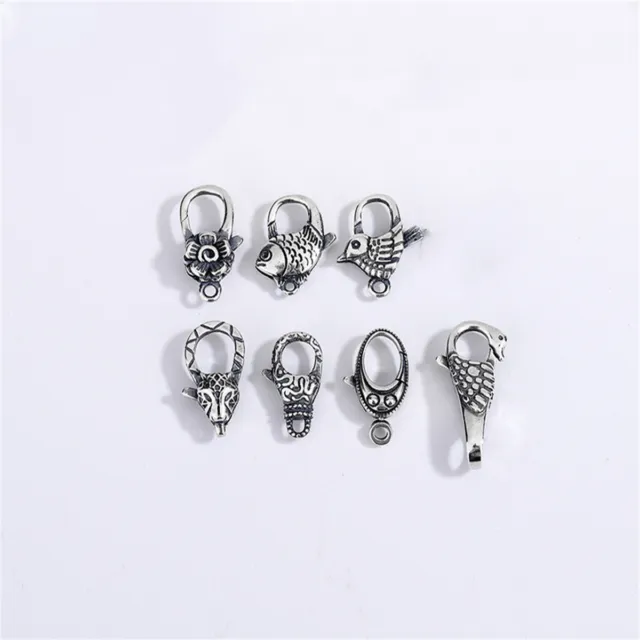 S925 Sterling Silver Spring Fastener Connection Buckle Lobster Claw Clasp DIY
