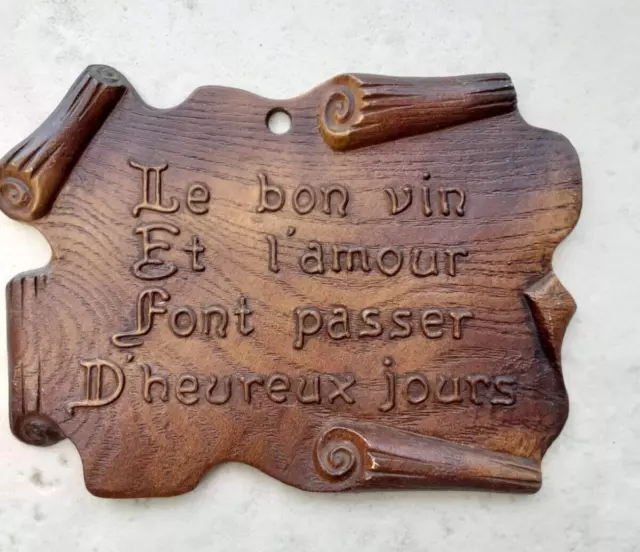 Plaque Avec Citation Humoristique imitation bois