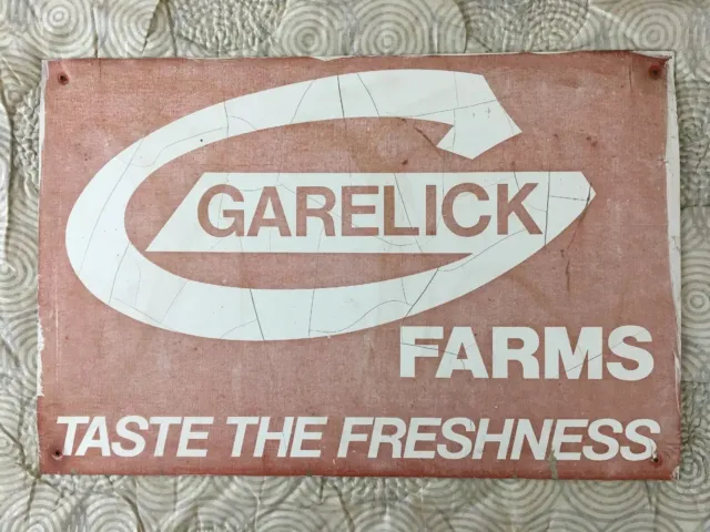 Original Vintage Garelick Farms Dairy Cow Milk Farm Metal Sign