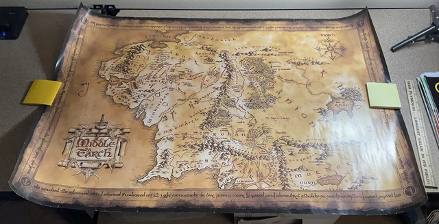 LORD OF THE Rings Map Of Middle Earth Tolkien Poster EUR 17,41 ...