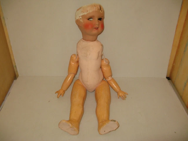 Corps De Poupée SFBJ Articulé, Papier Mâché, 38 Cm - Années 1930