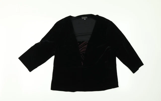Alex Co Damen-T-Shirt schwarz Polyester Größe 18 V-Ausschnitt