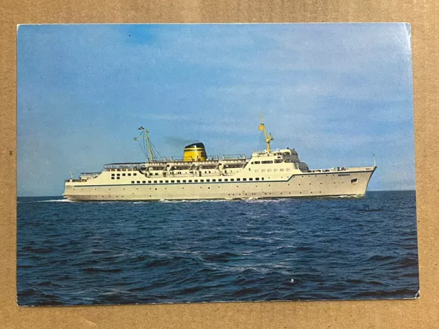 Postcard MS Egnatia Hellenic Mediterranean Lines Italy Greece Car Ferry Ship