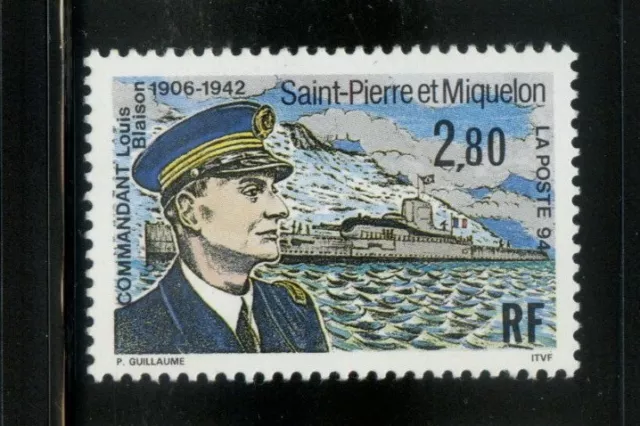 StPierre & Miquelon 1994 MNH** Navy*Military*Submarine*WWII*Commander L.Blaison