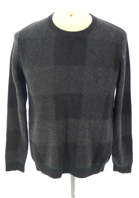 Ted Baker Jumper Checked Grey Crew Neck Classic Sweater size 2 S BNWT