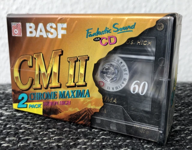 2 cassettes audio BASF CR-M II 90, Occasion, Vierge, années 90