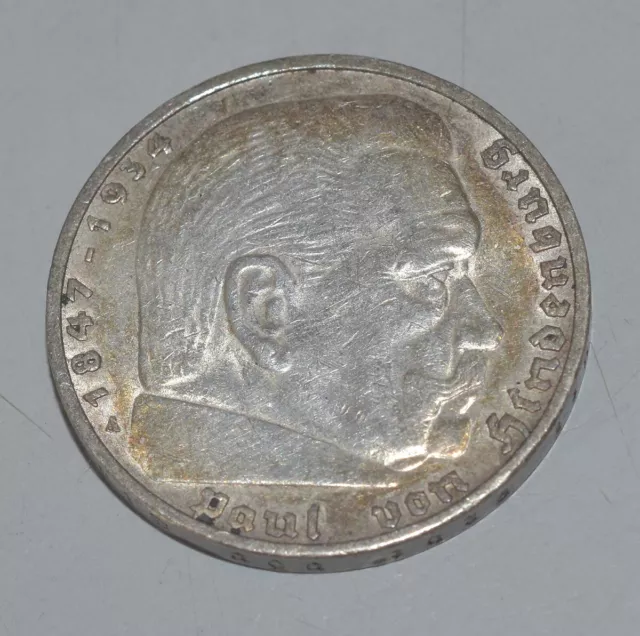 Deutsches Reich 5 Reichsmark 1936 A »Paul von Hindenburg«, Silber ungereinigt #2