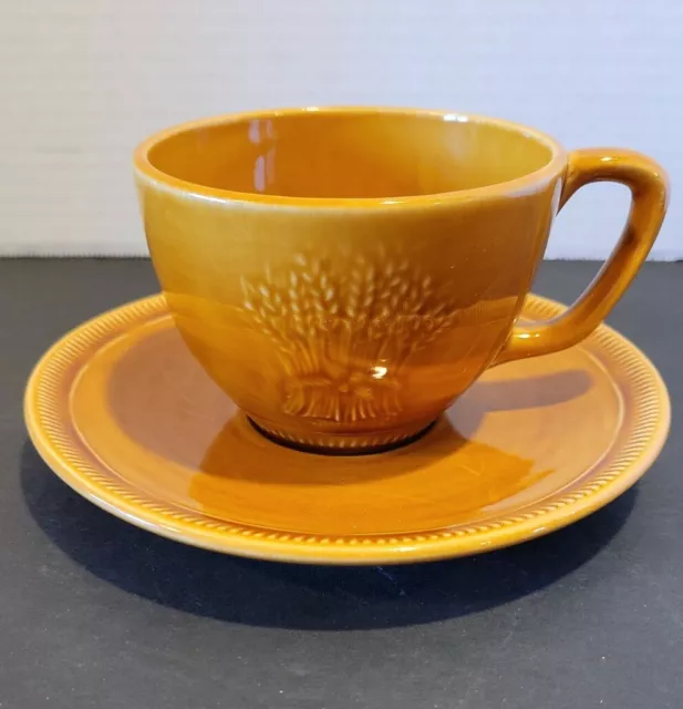 VTG Franciscan Wheat Golden Brown Coffee Tea Cup And Saucer ~ MCM