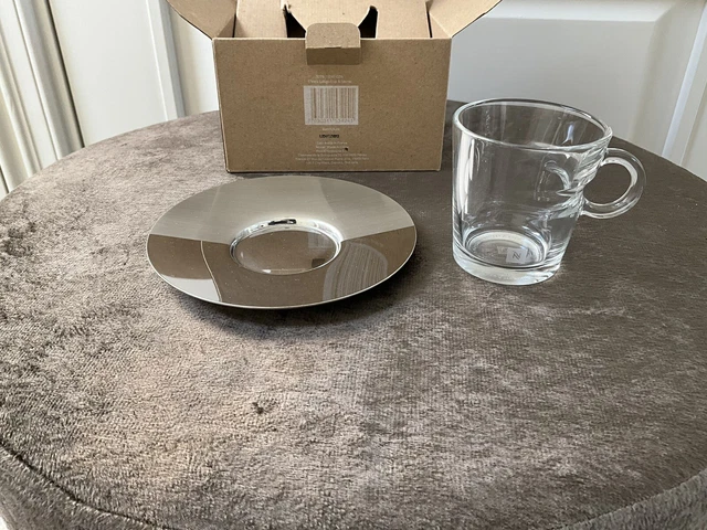 Taza y platillo largos Nespresso View, nuevos en caja
