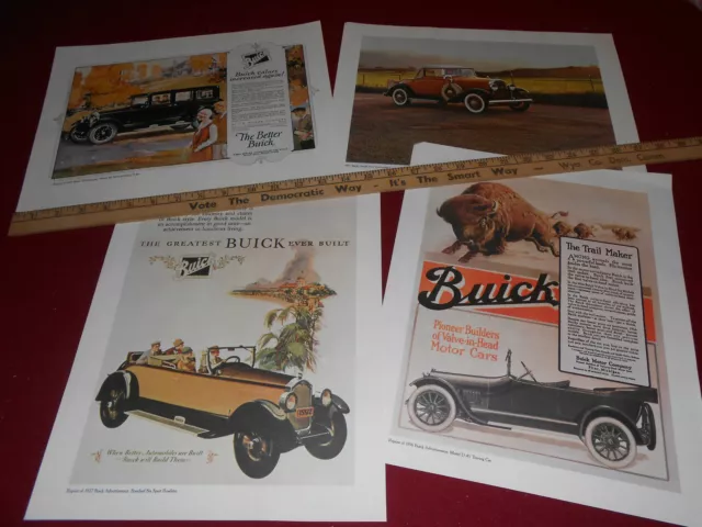 1916 1925 1927 1931 BUICK 11x14 AD / BROCHURE / POSTER 75th Anniv. 4 For 1 Deal