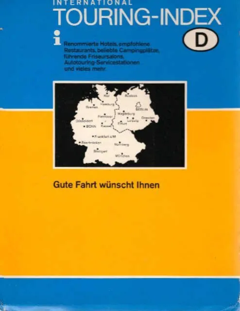 Touring-Index-Karte Deutschland 1: 700000 Herausgeber: RV Reise- und Verkehrsver