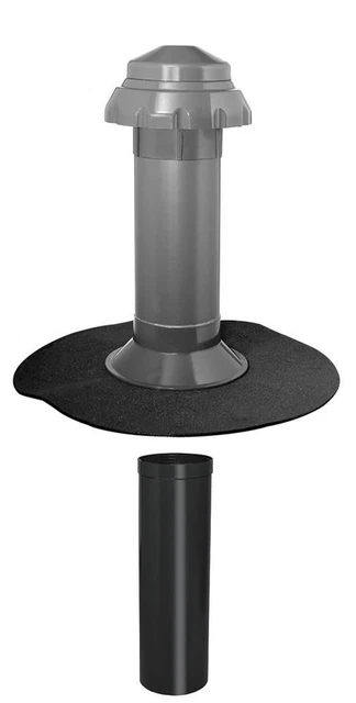 Flachdachlüfter 4 in 1 DN 125/100 mit Flansch aus Bitumen-Schweißbahn Lüfter