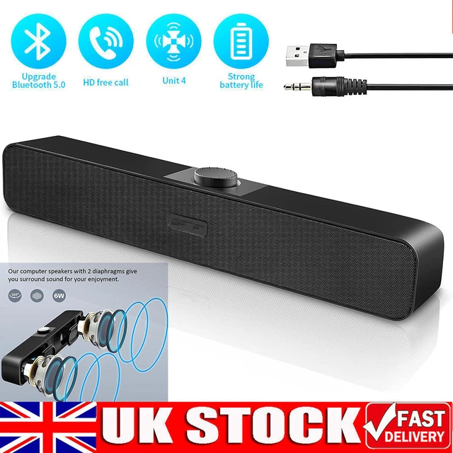 USB WIRED SOUND Bar TV Computer Speaker Subwoofer PC Laptop Stereo ...