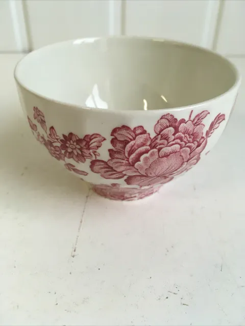 Charlotte Royal Crownford Burleigh Ceramic Sugar Bowl Red White FO