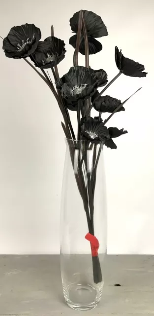 Florero de Cristal Alto Hecho a Mano Contemporáneo Claro Flor Ramo Bouquet 50cm