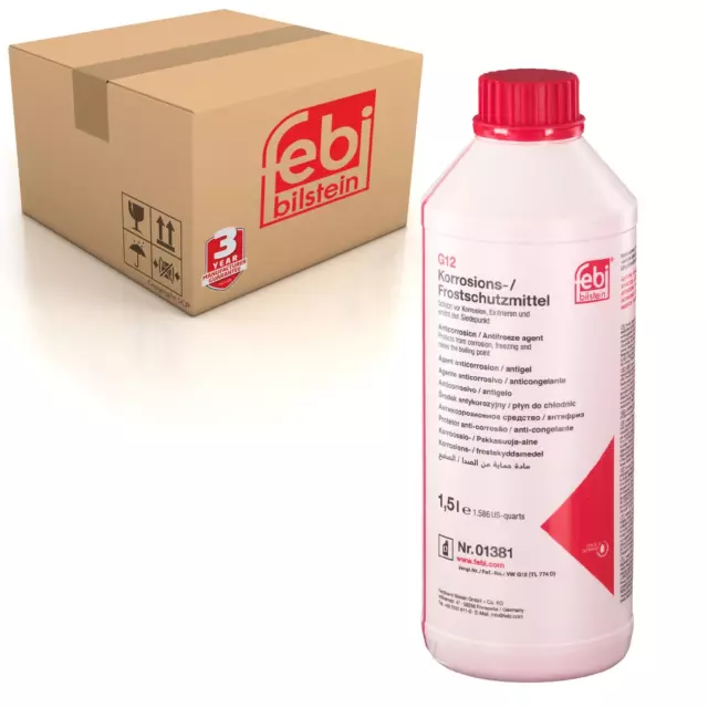 PINK RED COOLANT Antifreeze Concentrate G12 1.5Ltr Fits Audi VW