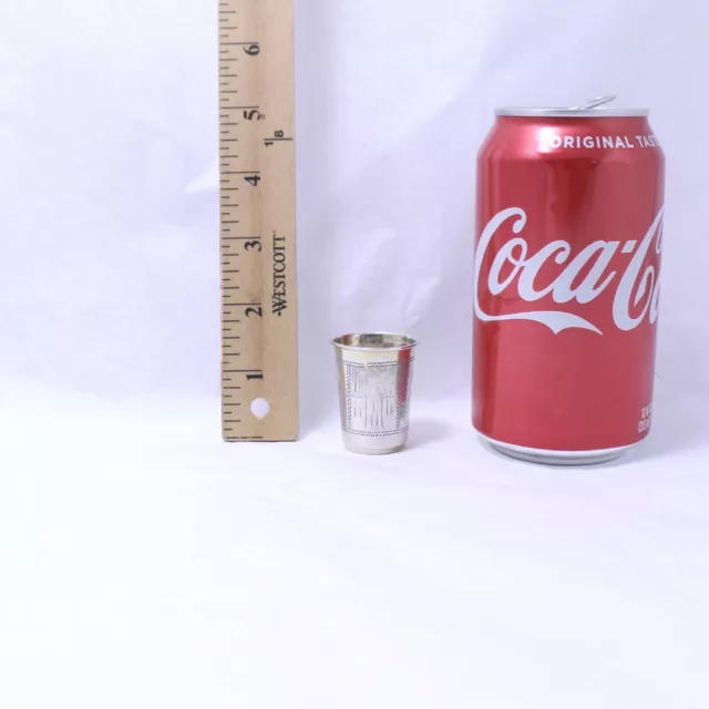 Antique Imperial Russian Silver Kiddush Hand Etched Shot Goblet Shot Glass Cup