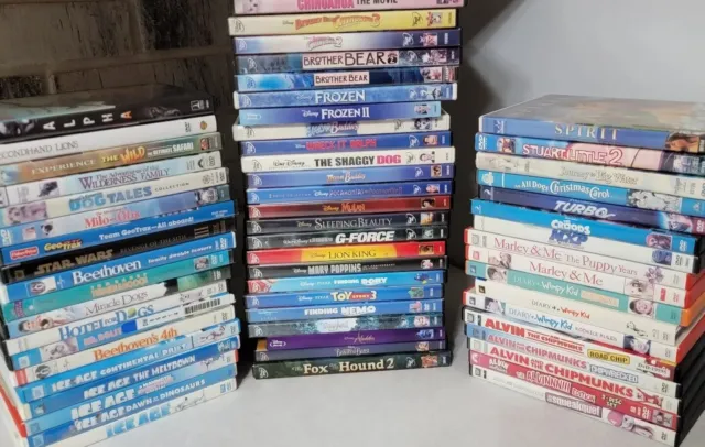 Lot Of 60 Kids DVDs Disney Pixar Family Movie Lot, Animated