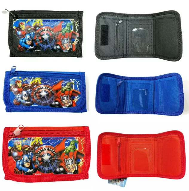 1PC Marvel Avengers Kids Tri-Fold Wallet Coin Holder Bag