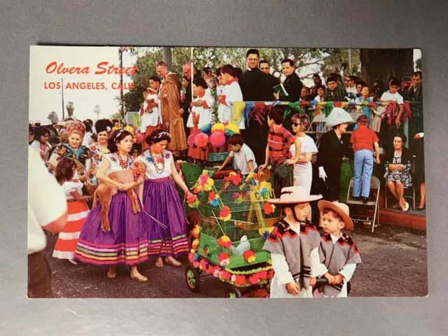 Vintage 60s 70s Olvera Street Los Angeles California Postcard Easter LA Vtg