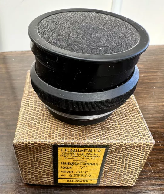 VINTAGE DALLMEYER SERRAC 7” 4.5 488907 Large Format Camera Lens In Box