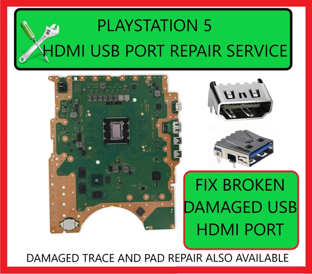 SONY PLAYSTATION 5 PS5 MOTHERBOARD FIX Damaged USB HDMI Port Repair