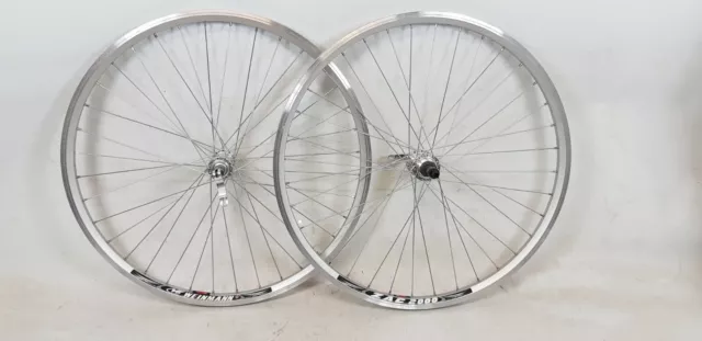 Pair Of 26" Double Wall Alloy Mtb Bike Wheels Quick Release Alloy Hubs Non Disc