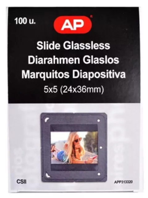 Slide Mounts CS II Glassless 5x5 (24x36cm) Box = 100 Mounts by AP (UK Stock) NEW
