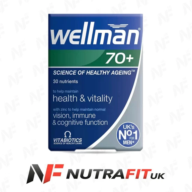 VITABIOTICS WELLMAN 70+ age multi vitamin mineral formula Q10 ginseng