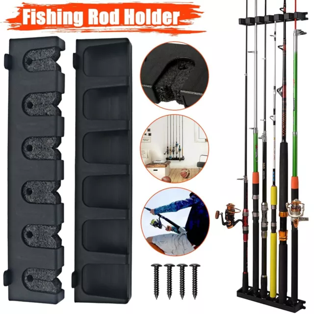 3 FISHING ROD Holder Vertical Console Boat Wall Rack Bungee $45.99