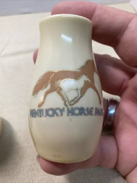 Kentucky HORSE Park Salt and Pepper Shakers set S & P ceramic Souvenir KY GO 3