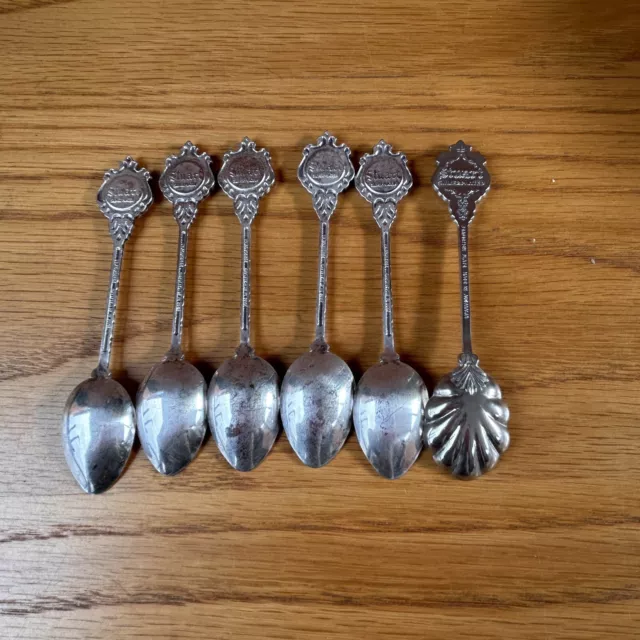 6 vintage New Zealand souvenir tourist spoons. Made By Stuart native animals 3