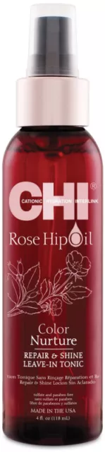 (€12,05/100ml) CHI FAROUK Rose Hip Oil Repair & Shine Leave-in Tonic 118ml USA
